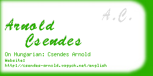 arnold csendes business card
